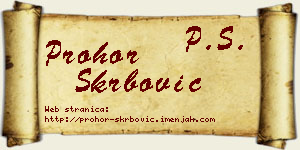 Prohor Škrbović vizit kartica